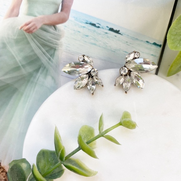 "Lennox" Earrings || Clear Crystal Statement - Picture 4 of 10